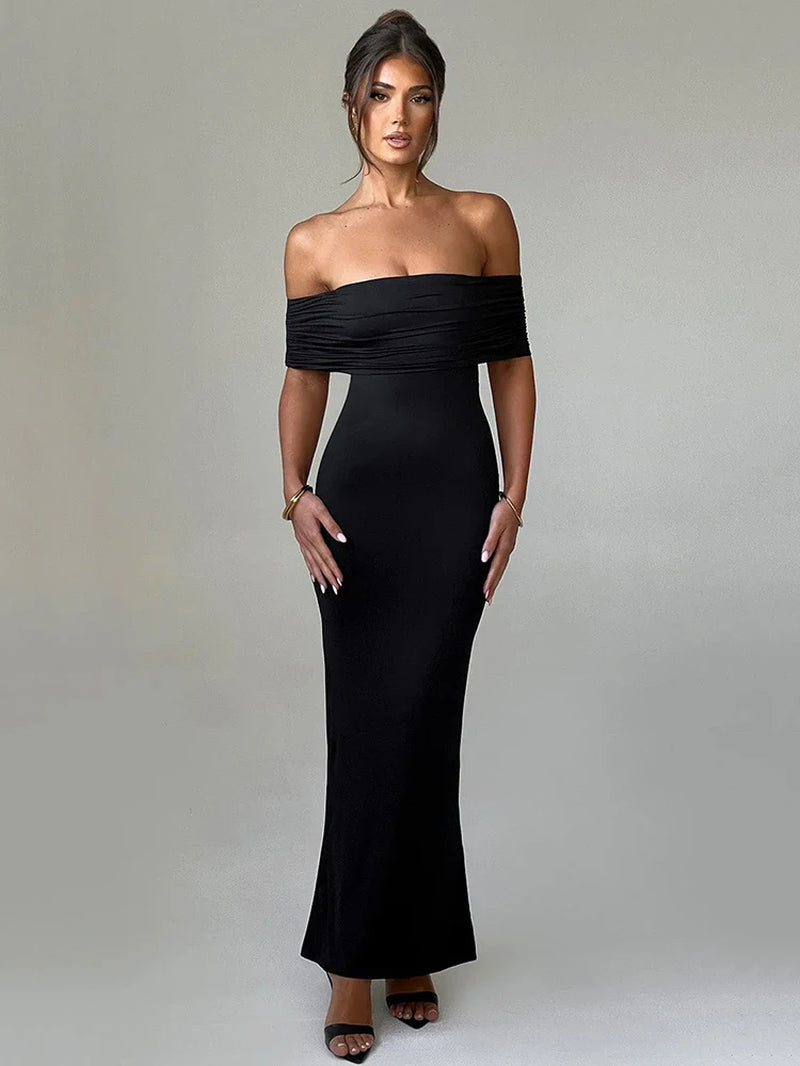 Strapless Backless Maxi Dress Off-Shoulder Sleeveless Bodycon