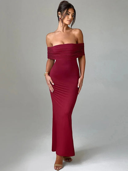 Strapless Backless Maxi Dress Off-Shoulder Sleeveless Bodycon